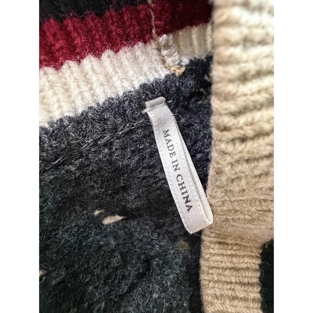 Sandro Paris Cardigan Wool Cable Knit Varsity Size 2, US Medium Monogram S - Picture 9 of 15